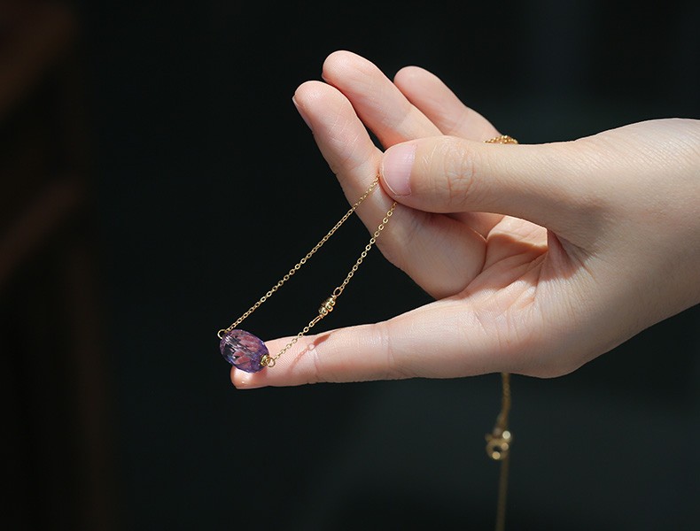 Qixi Festival Valentine's Day gift: Crystal set, natural purified water amethyst set, bracelet and necklace set, for couples to send on their behalf detail image 11
