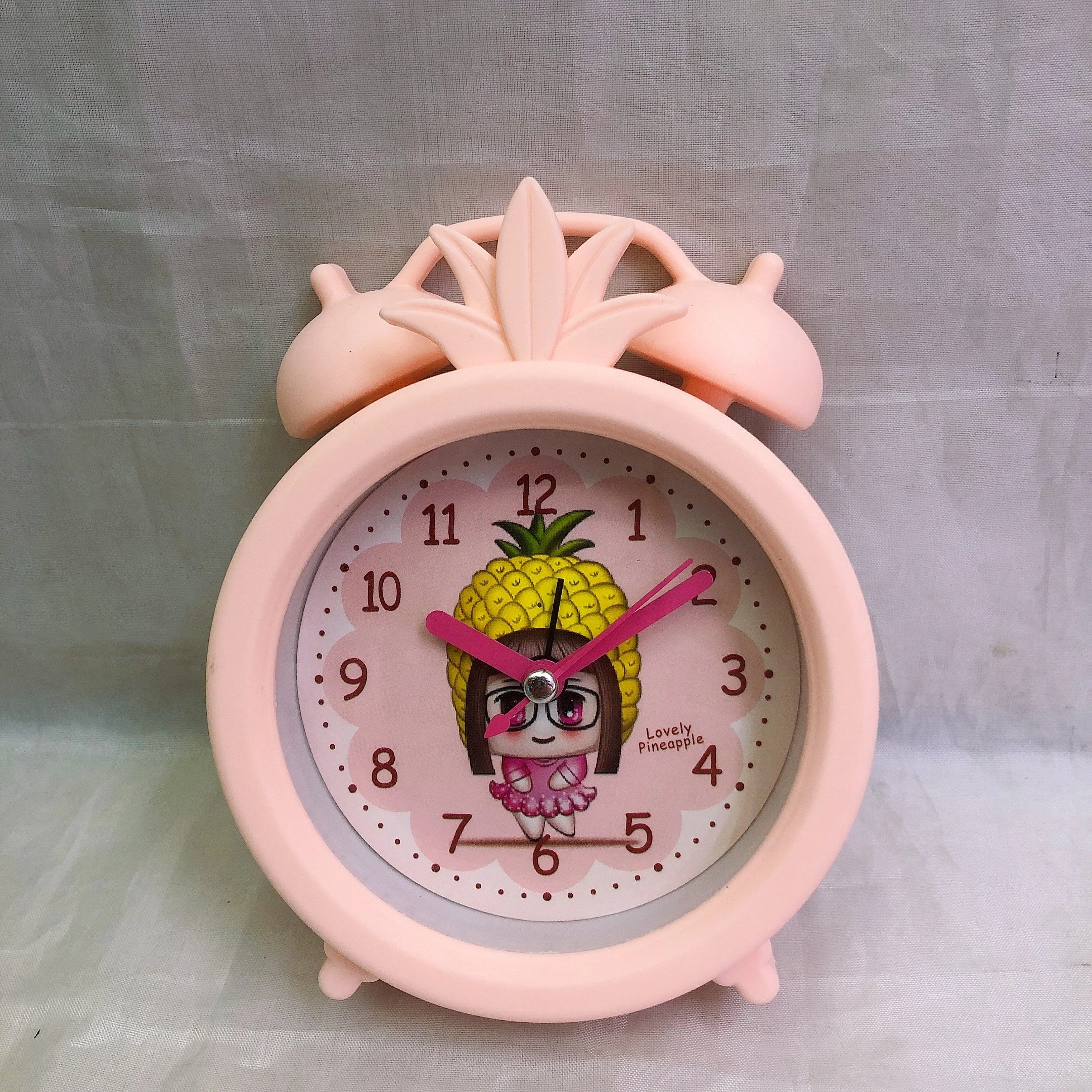 Cartoon fruit head home despertador macaron forma cabeza de cama creativo reloj de péndulo detail image 18