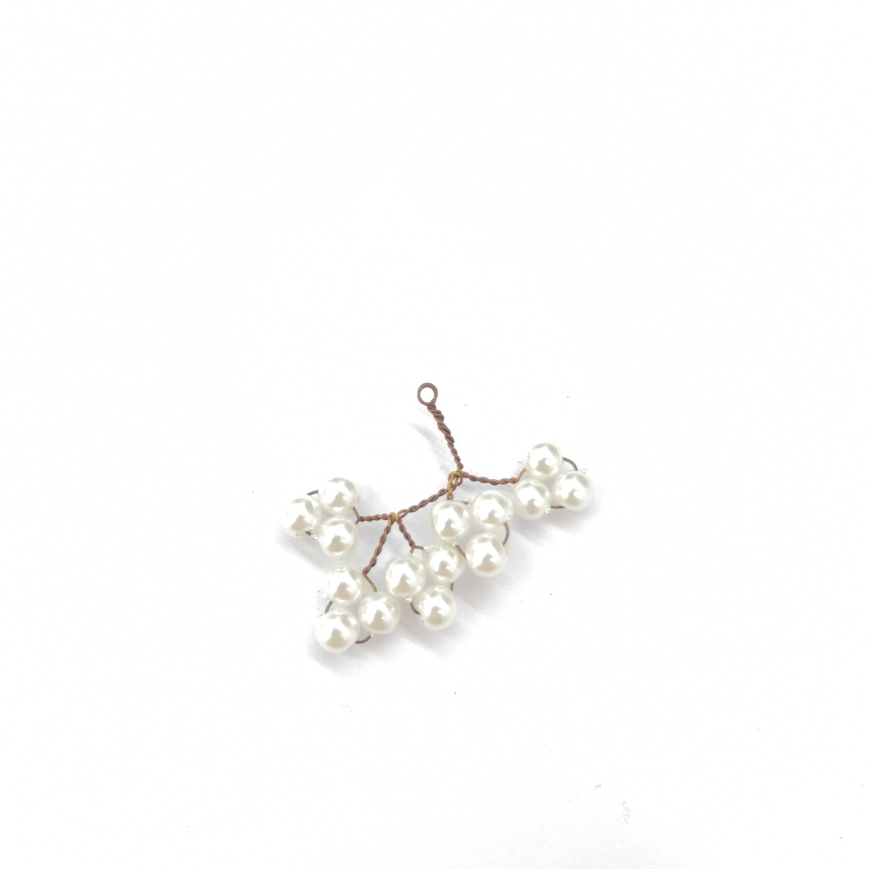 SW01684 Round copper wire wearing pearl braided tree hanging