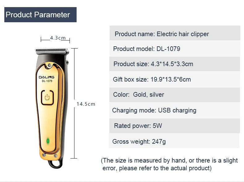 DL-1079 Hair Clipper 0-scale engraved Clipper USB Hair Clipper Bald Clipper detail image 13