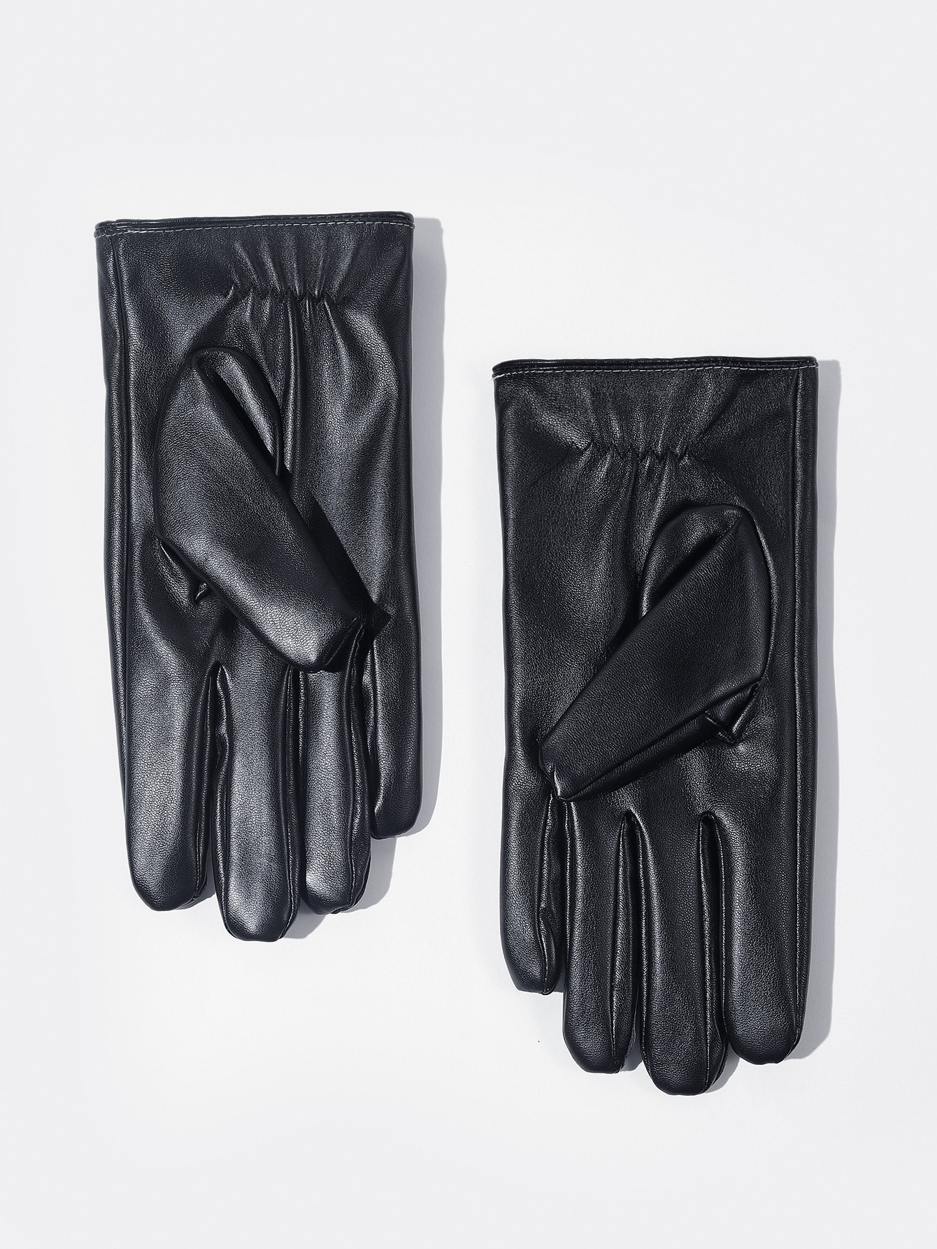 韩版男士皮手套触屏修手单皮薄款加绒保暖秋冬驾驶骑行机车假皮手套详情图4