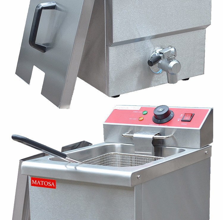 Estufa de fritura eléctrica de una sola pantalla de cilindro FY-12L freidora comercial freidora horno de fritura alas de pollo pollo patatas fritas equipo detail image 5
