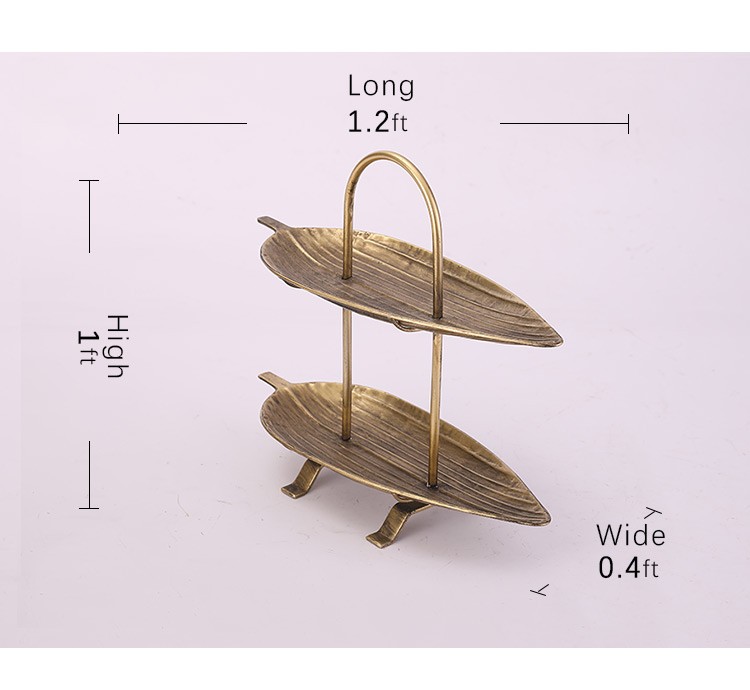 双层金属防树叶托盘摆件详情图2