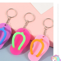 Stereoscopic silicone flip-flops sandals key chain series 3