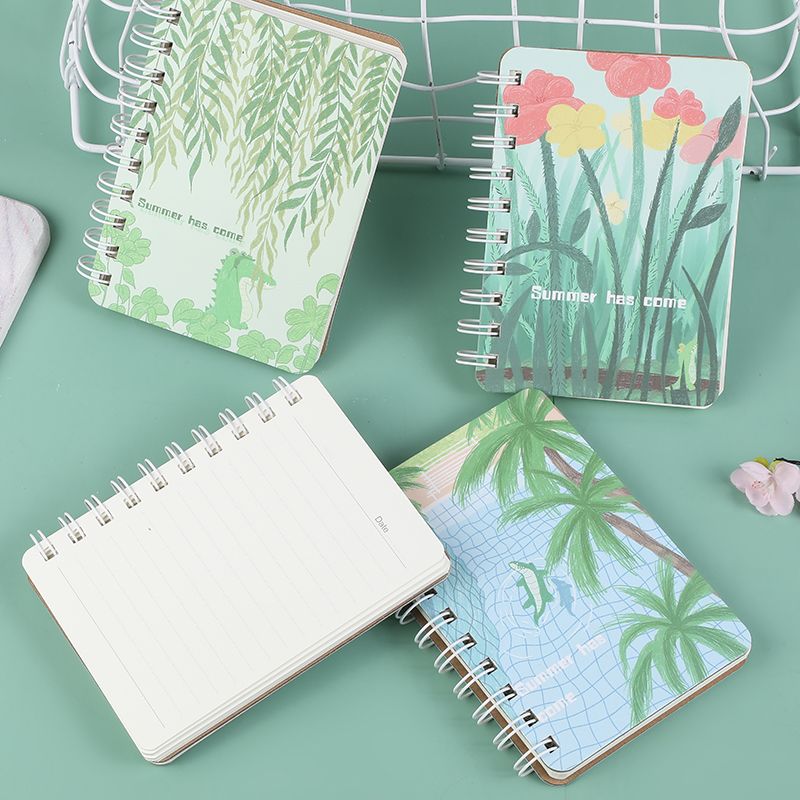 81705 Coil notebook, a college and junior high school student practice book, side-flipping B5, thickened spiral stationery, girls' style, cartoon, cute, creative, artistic and beautiful, simple Japanese style details Picture