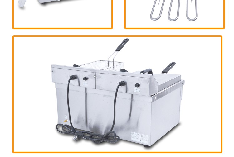 Electric double-bar double-sieve electric fryer FY-6LFE-2 commercial deep fryer for French fries and chicken wings detail image 6