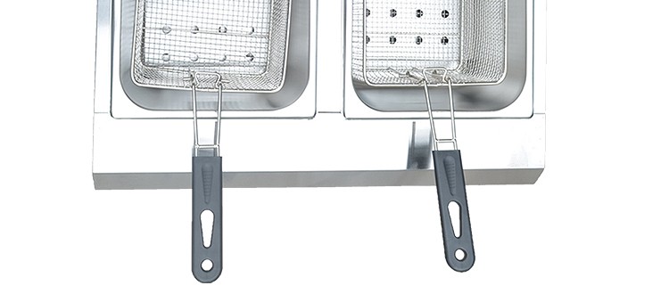 FY-902 Commercial double-cylinder double-sieve electric fryer with temperature limiter for frying chicken wings, fried chicken cutlets, fried chicken legs and French fries detail image 9