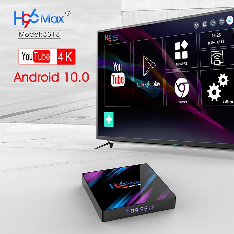H96Max RK3318四核双wifi蓝牙4.0 安卓10.0 2/16 4/32 4/64机顶盒详情图3