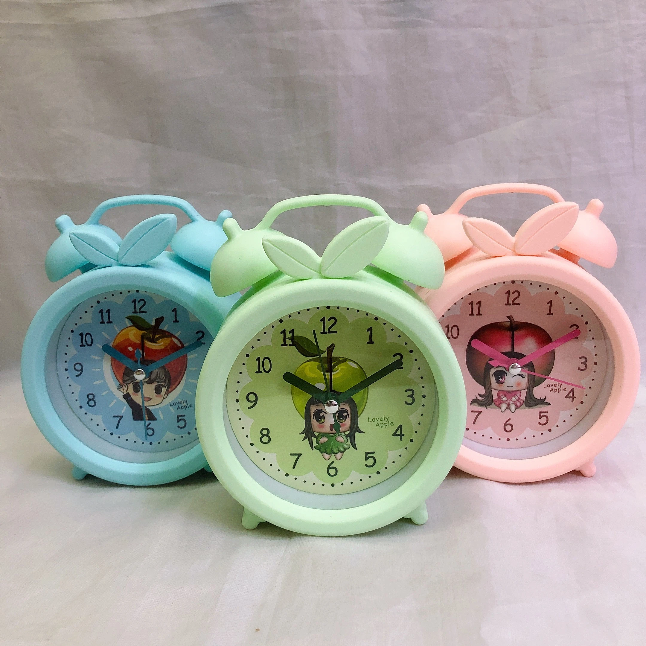 Cartoon fruit head home despertador macaron forma cabeza de cama creativo reloj de péndulo detail image 8