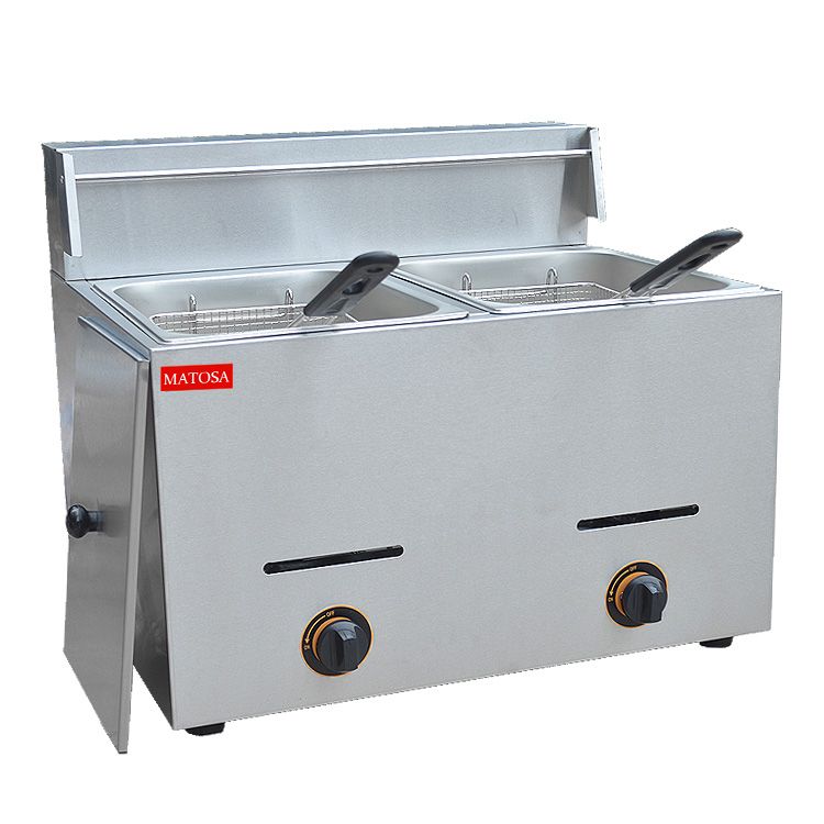 FY-72 double-cylinder double-sieve gas fryer, commercial deep fryer, French fries, fried chicken legs, fried chicken wings, fryer Specification image