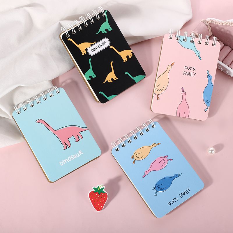 81707线圈本笔记本子大学初中生练习本侧翻A7螺旋加厚文具女生款卡通可爱创意文艺好看的简约日系