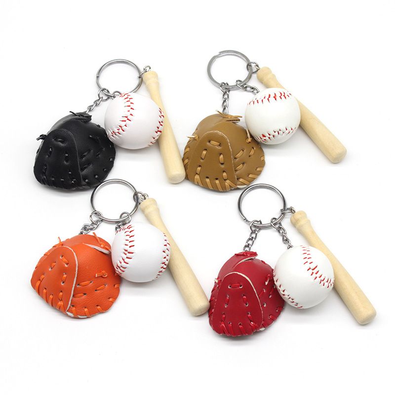 创意棒球钥匙扣包包挂件棒球三件套棒球钥匙链体育纪念品挂件厂详情图3