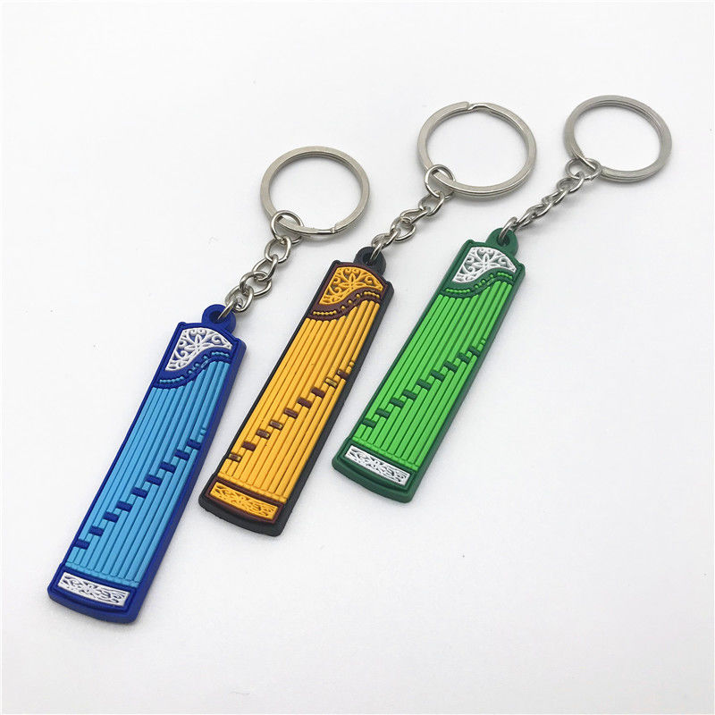 Instrument silicone keychain PVC soft rubber keyring Guitar violin 9