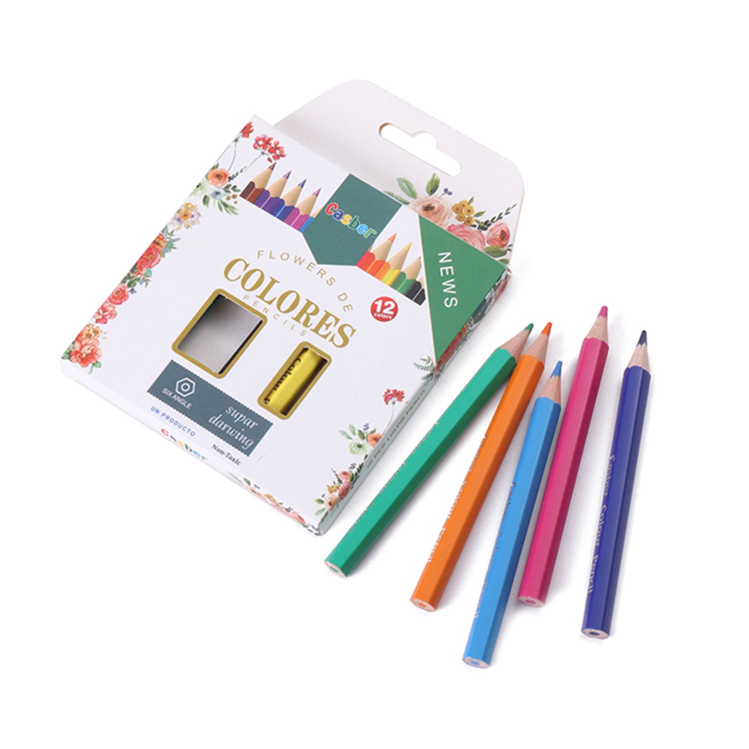 12色短款精美彩盒包装 儿童秘密花园填色笔 涂鸦铅笔详情图3