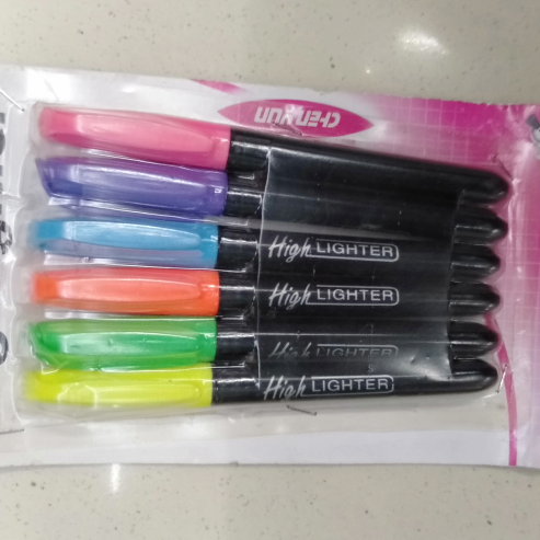 Marker pens, tattoo pens, pencil sharpeners, ballpoint pens, highlighters
