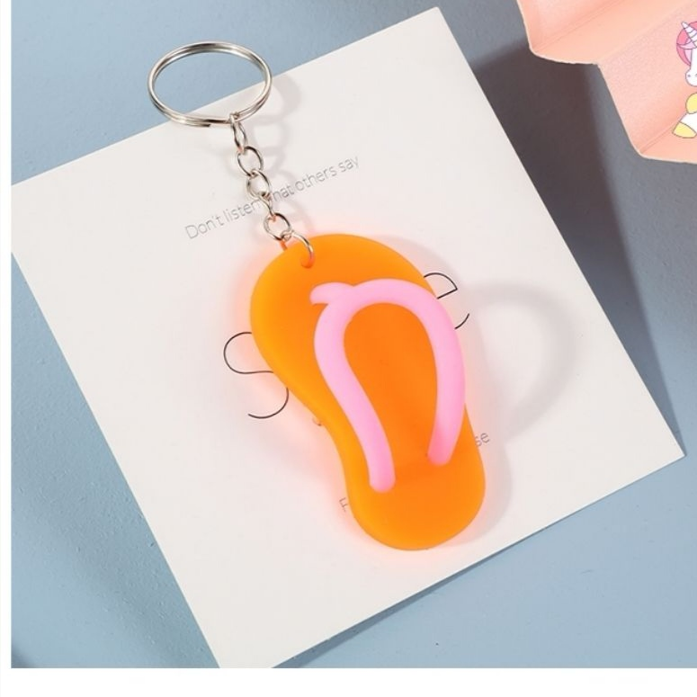 立体硅胶一字拖凉鞋钥匙扣一系列混