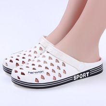 Summer beach crocs, anti-slip, breathable, fashionable and hollowed-out Korean style couple garden shoes, men's flip-flops 198