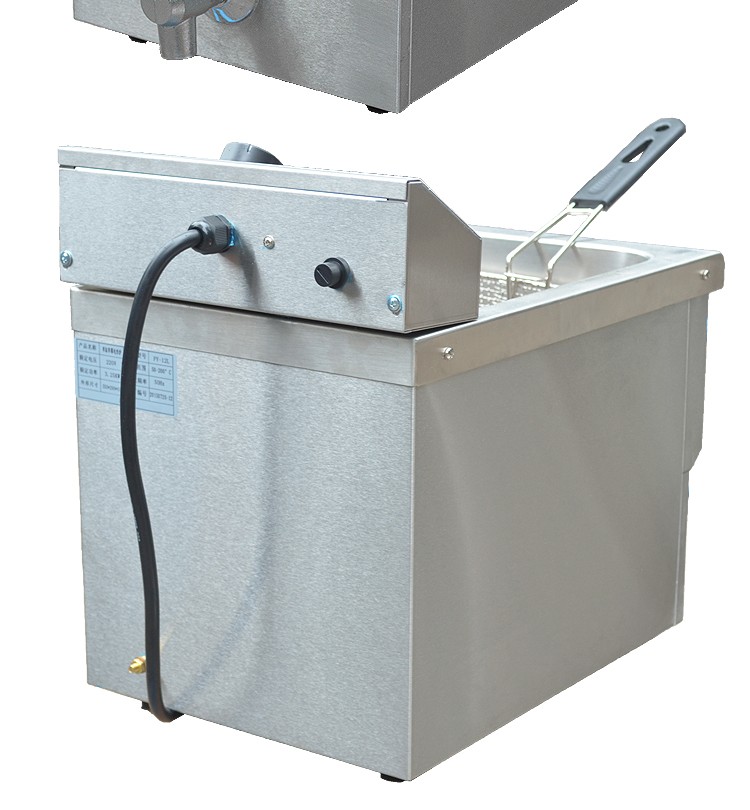 Estufa de fritura eléctrica de una sola pantalla de cilindro FY-12L freidora comercial freidora horno de fritura alas de pollo pollo patatas fritas equipo detail image 7