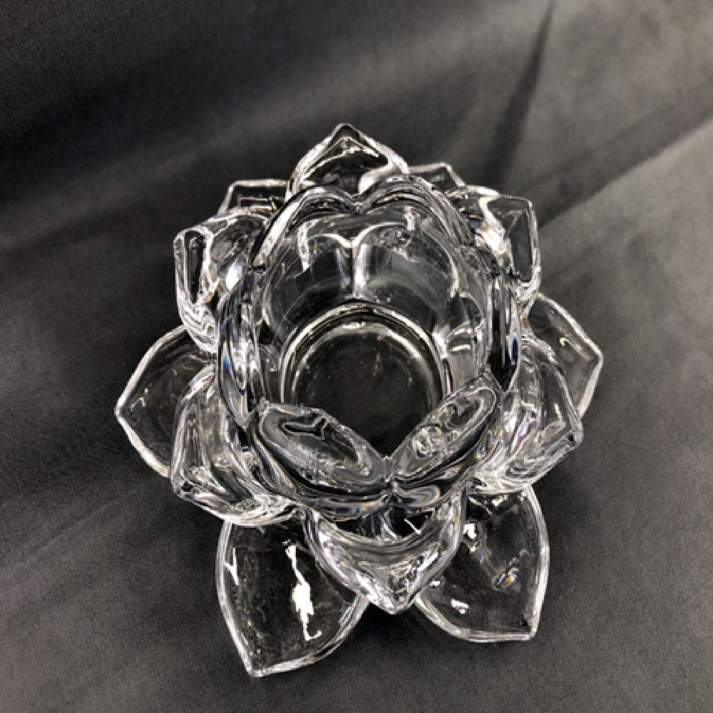 莲花家具摆件 烛台 水晶 玻璃 莲花家具摆件 透明色
