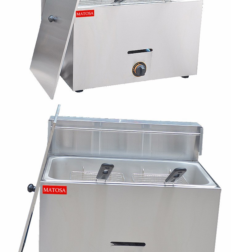 Single-cylinder double-sieve gas fryer FY-73 commercial frying and fryer for French fries, fried chicken legs, fried chicken wings detail image 5