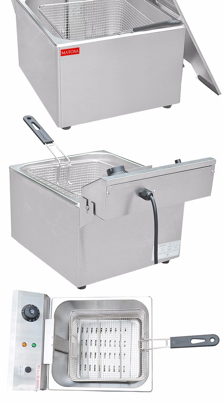 Estufa de fritura eléctrica de una sola pantalla de cilindro FY-11L-A freidora freidora comercial freidora de aceite freidora pata de pollo frita equipo de filete de pollo detail image 6
