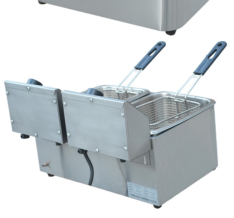 Double-cylinder double-sieve electric fryer FY-4L-2 commercial frying and fryer, chicken wing frying and French fries machine detail image 7