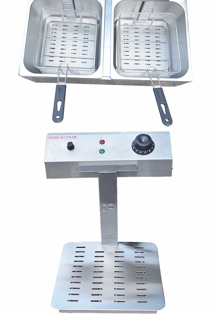 Commercial double-cylinder double-sieve electric fryer FY-11L-2A deep fryer for frying chicken wings and French fries detail image 7