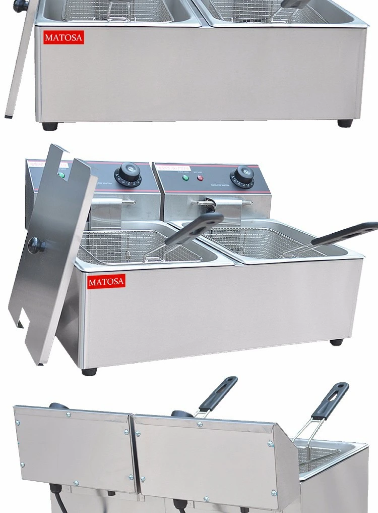 Double-cylinder double-sieve electric fryer FY-6L-2 commercial deep fryer for frying chicken wings and sweet potatoes detail image 5