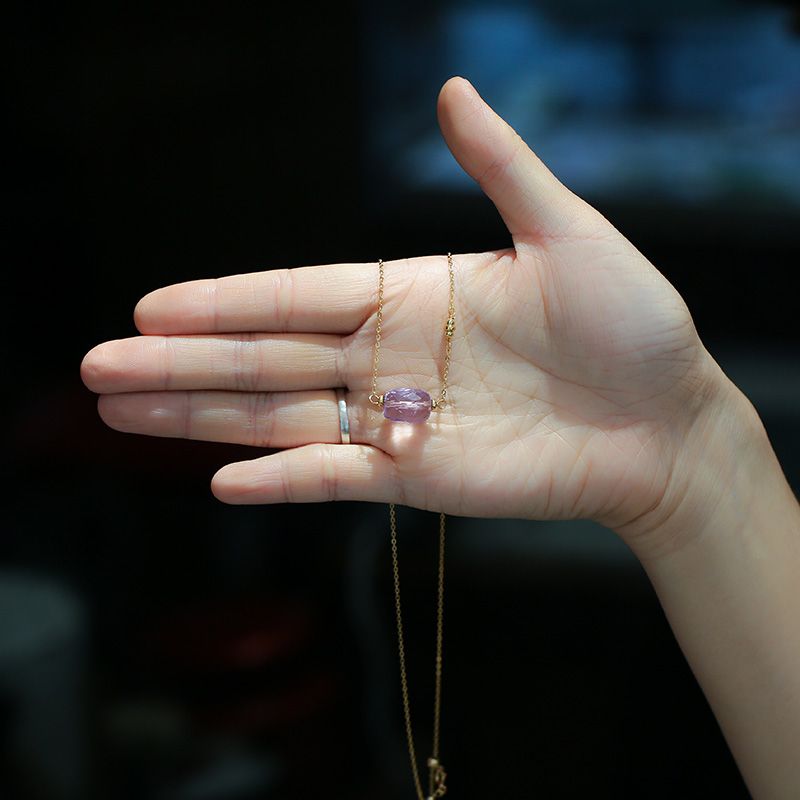Qixi Festival Valentine's Day gift: Crystal set, natural purified water amethyst set, bracelet and necklace set, for couples to send on their behalf Item Picture