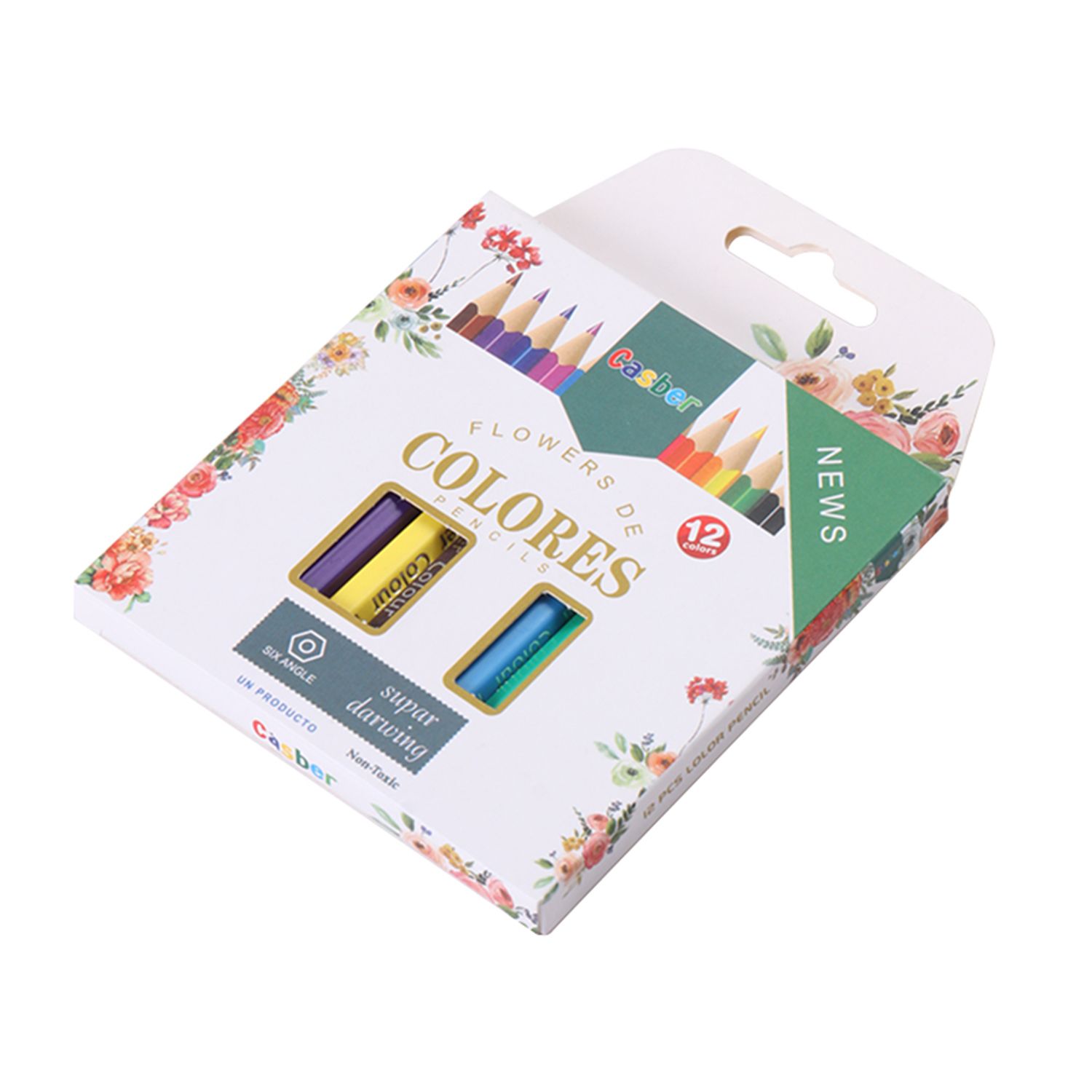 12色短款精美彩盒包装 儿童秘密花园填色笔 涂鸦铅笔详情图1
