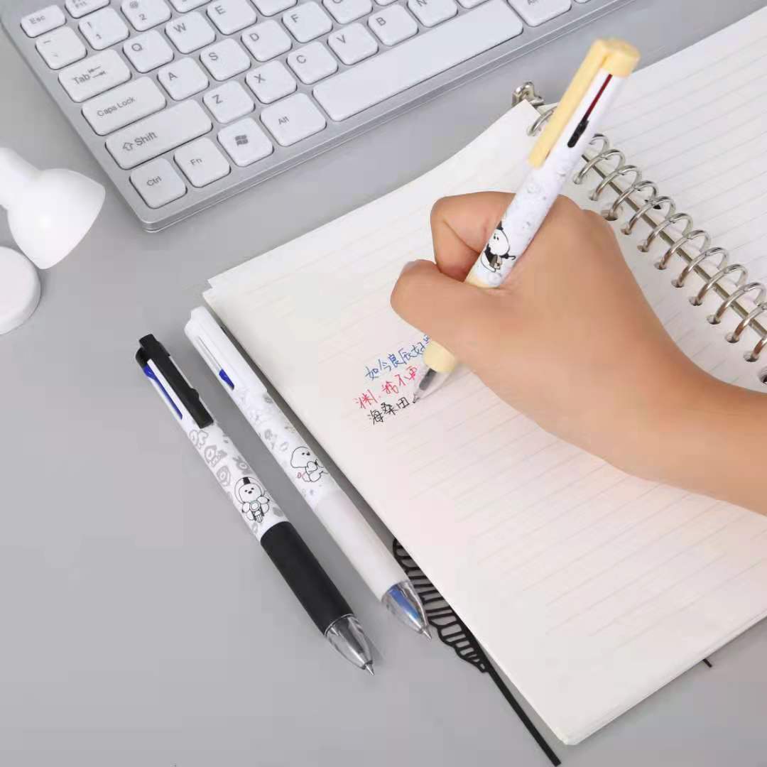 晨兮文具Z339创意卡通动物造型3色中性笔按动多色学生学习文具写字笔详情图2