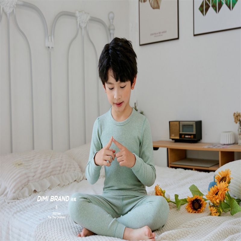 秋衣秋裤精品套装少年儿童纯棉保暖内衣薄款贴身秋冬季棉毛衫12