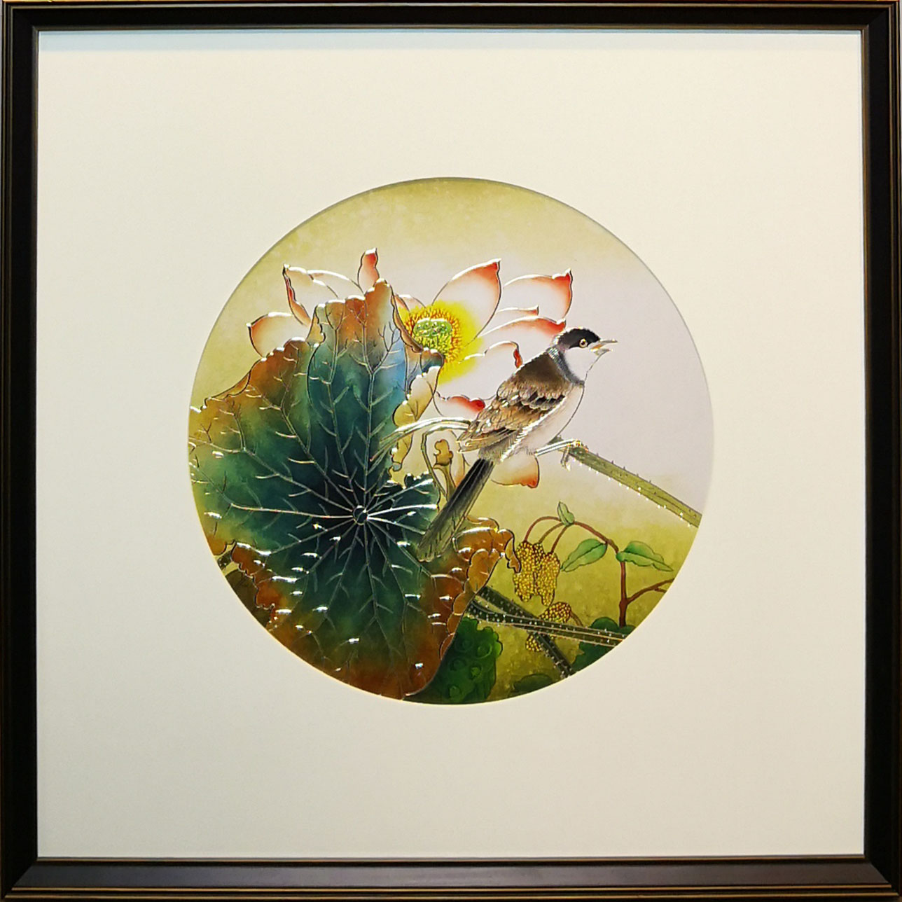 高端中国风铜雕画 荷花翠鸟详情7