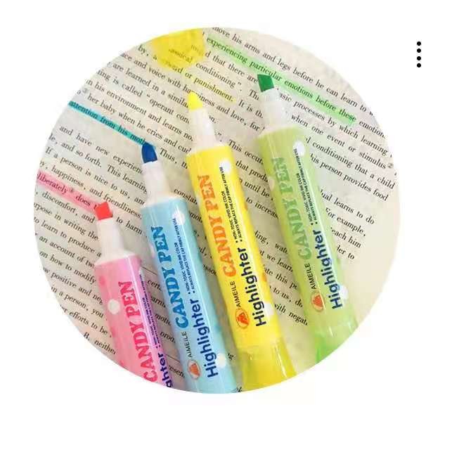 6色糖果双头荧光笔套装学生粗划线重点标记笔绘画手账笔详情6