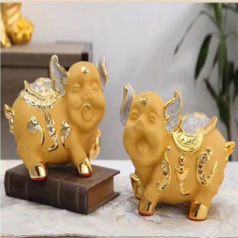 South Tai golden pig piggy bank frosted pig opening gift wedding decoration