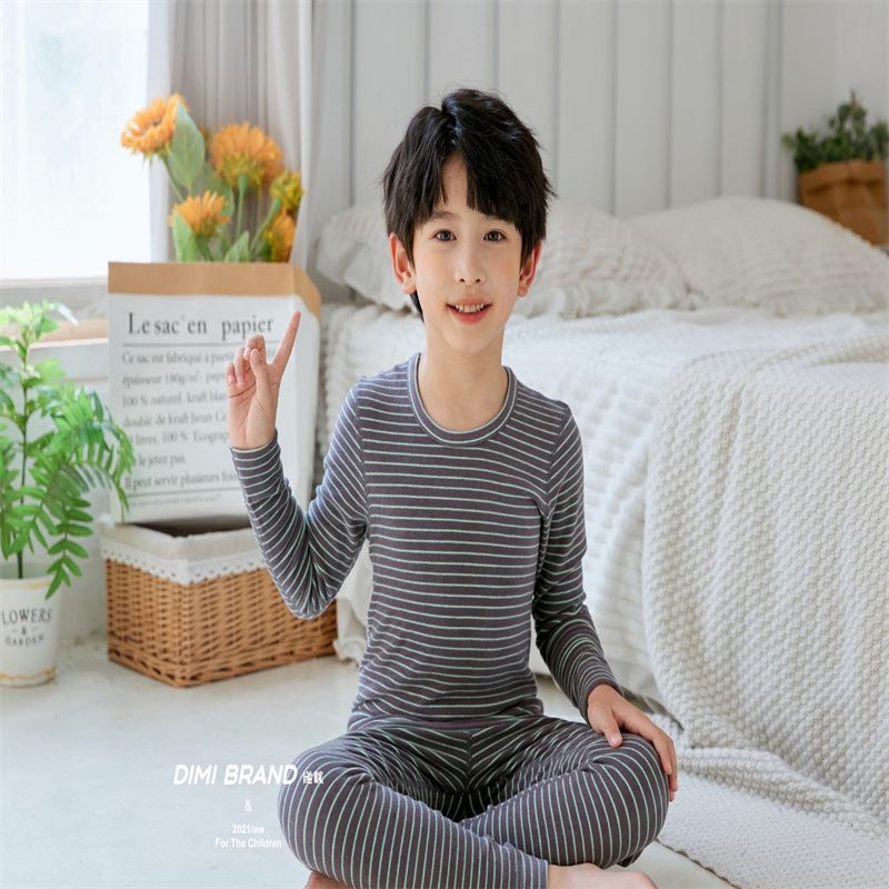 秋衣秋裤套装少年儿童纯棉保暖内衣薄款贴身秋冬季棉毛衫15