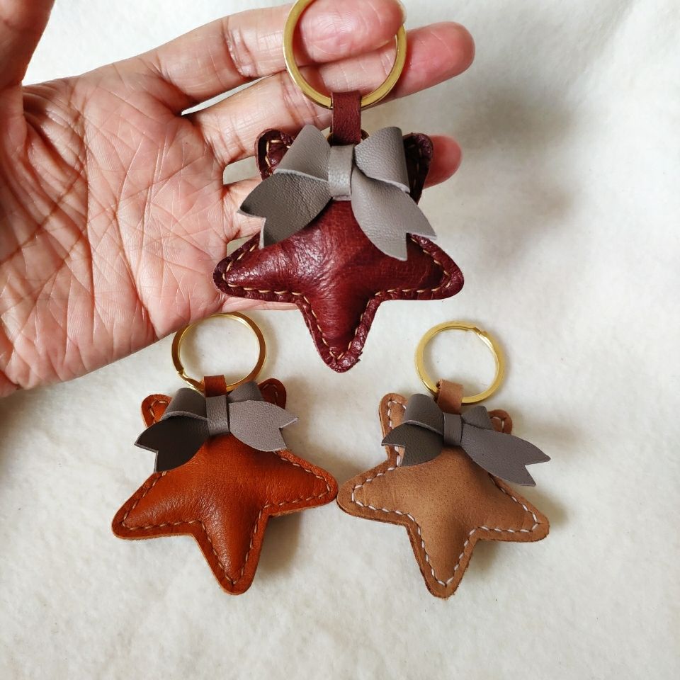 Star key series, bag pendant leather 20