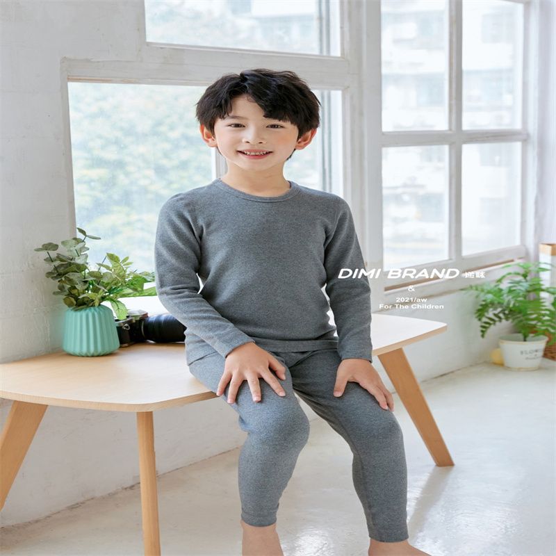 秋衣秋裤精品套装少年儿童纯棉保暖内衣薄款夹棉秋冬季棉毛衫13