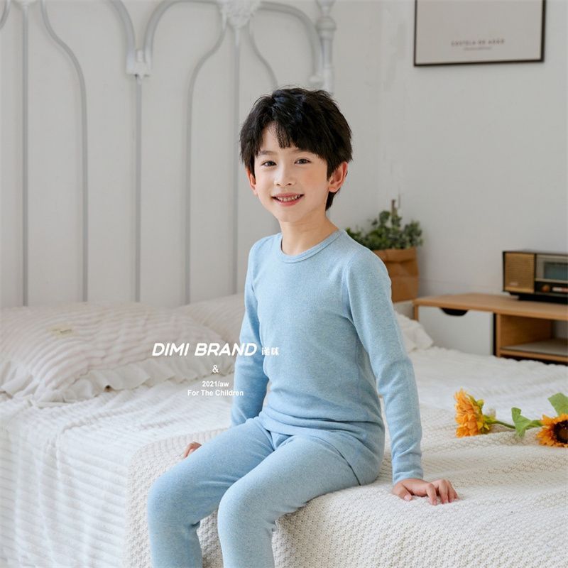 秋衣秋裤精品套装少年儿童纯棉保暖内衣薄款夹棉秋冬季棉毛衫11