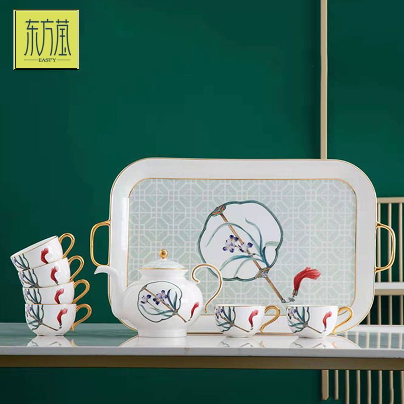 Ceramic water sets, coffee sets, tea sets, new Chinese-style bone China tea sets, cup sets, high-end bone China gift tea sets details Picture