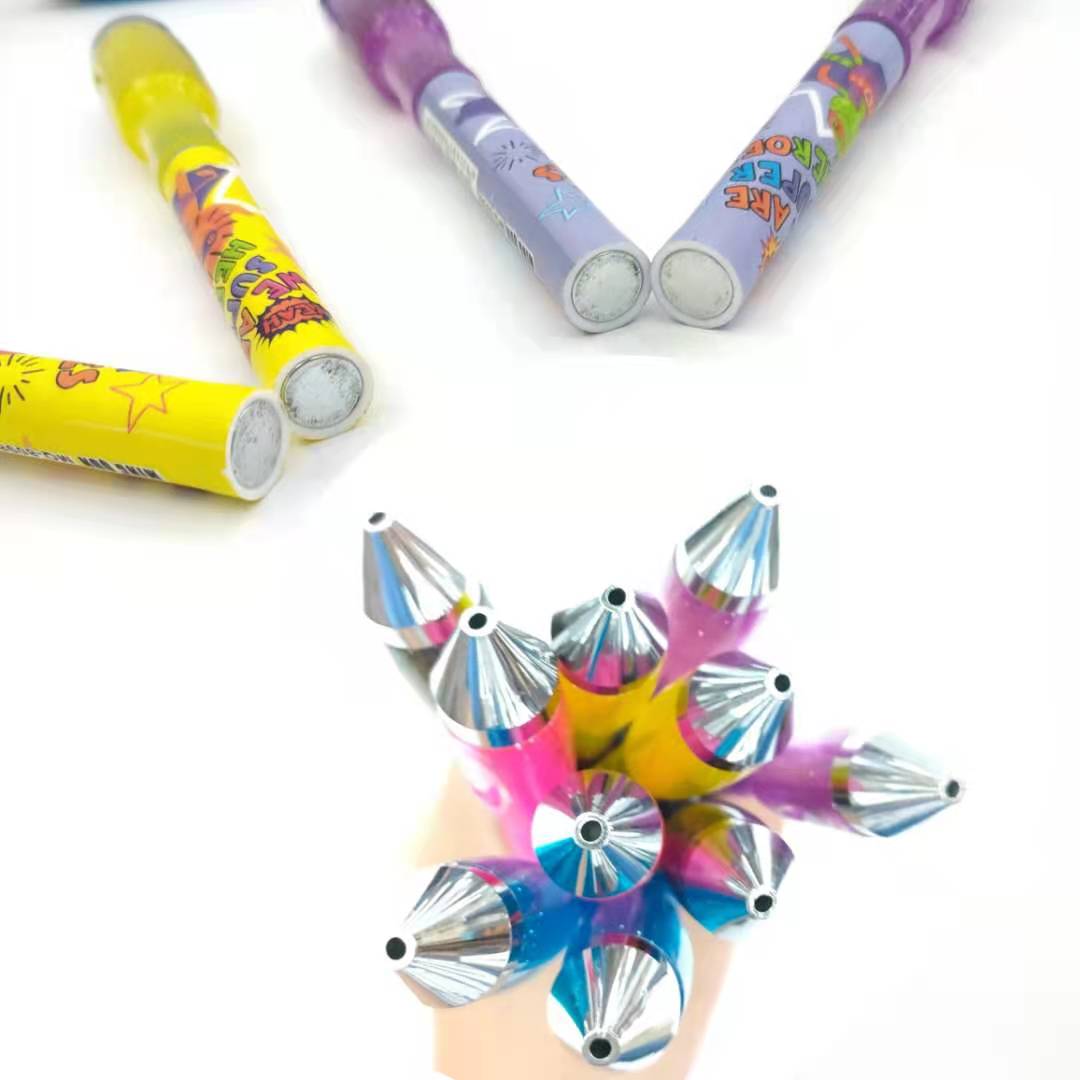Magnetic attraction at both ends, foldable pressure relief pen, gel pen, fingertip rotation pen, light pen, seven-color light pen details Picture