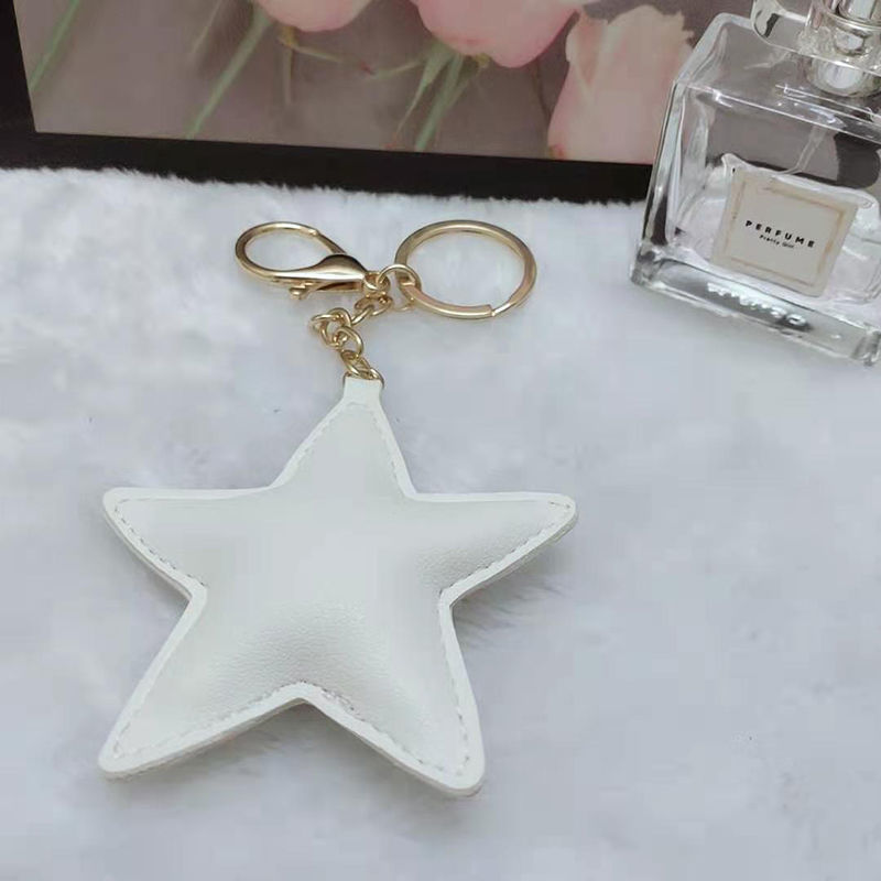 Cute 5-star Key 3-piece bag pendant leather 3