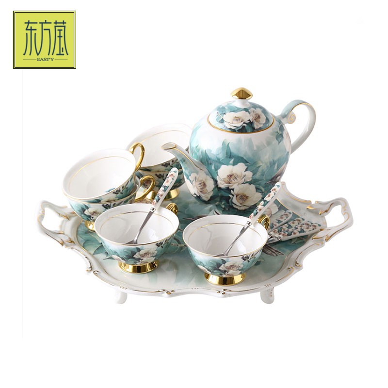 Ceramic water and coffee sets, ceramic coffee cups and saucers, bone China water sets, bone China cups and saucers, British afternoon tea sets, country-style European coffee sets, internet-famous tea sets detail image 7