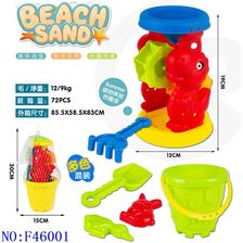 沙漏沙滩桶6pcs 热销儿童益智玩具沙滩玩具组合套装 挖沙戏水沙滩玩具夏天戏水  F46001