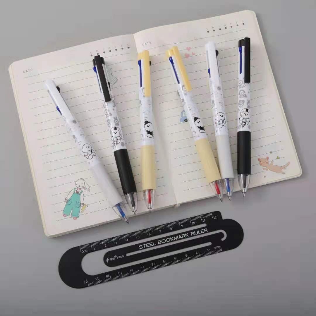 晨兮文具Z339创意卡通动物造型3色中性笔按动多色学生学习文具写字笔详情8