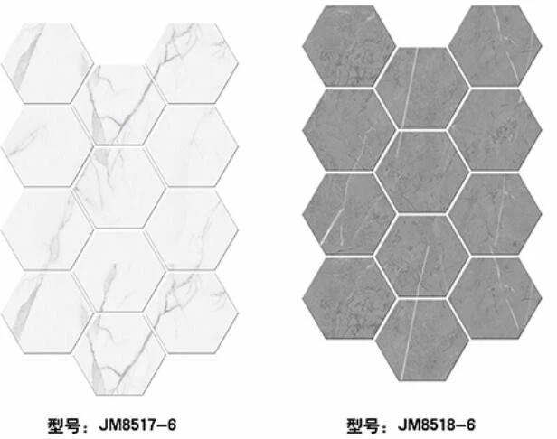 Self-adhesive floor, marble grain, wood grain, hexagonal, shopping mall, office, home decoration, cement floor, floor renovation, 24cm*21cm, kitchen, bedroom, bathroom, living room detail image 16