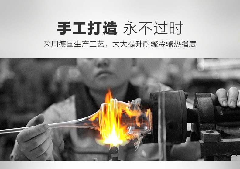 批发博绿雅高鹏硅耐热玻璃健康环保加厚杯碟人工吹制玻璃杯茶杯详情5