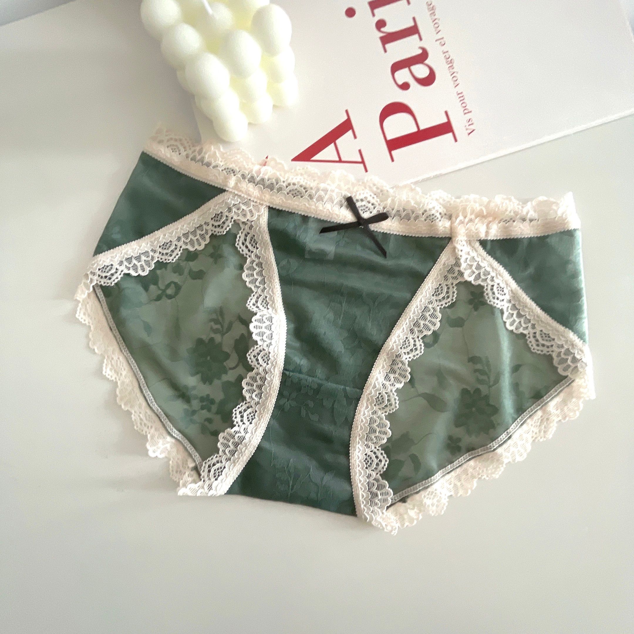 Women's Underwear Antibacterial Cotton Crotch Mid-Waist Little Girls Summer Thin Lovely Day Style Lace Triangle Shorts 222