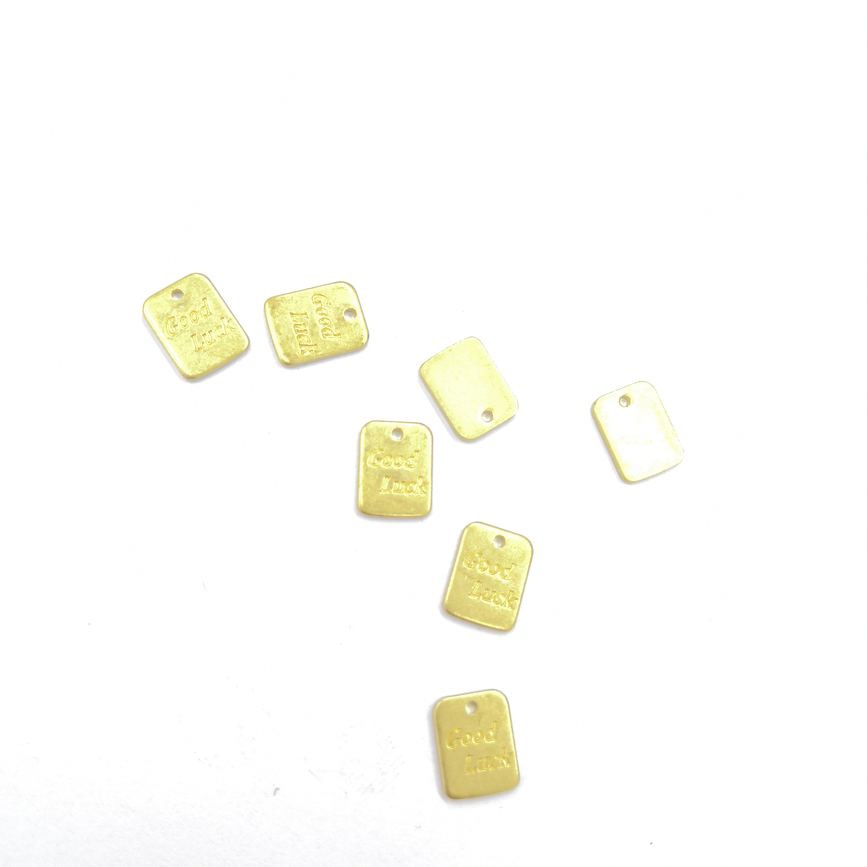 XH05041 Solid rectangular tag GoodLuck one hole