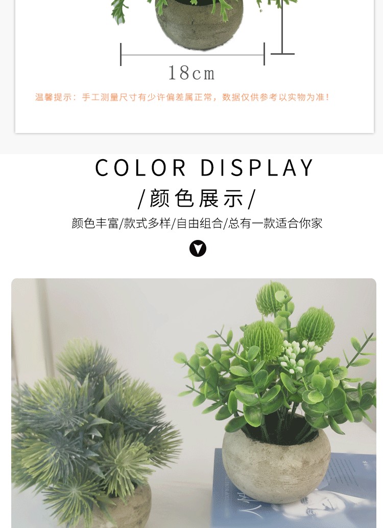 Amazon eucalyptus leaf potted plant mini pine needle micro-landscape chrysanthemum tea simulation potted plant office desk decoration supplies detail image 5
